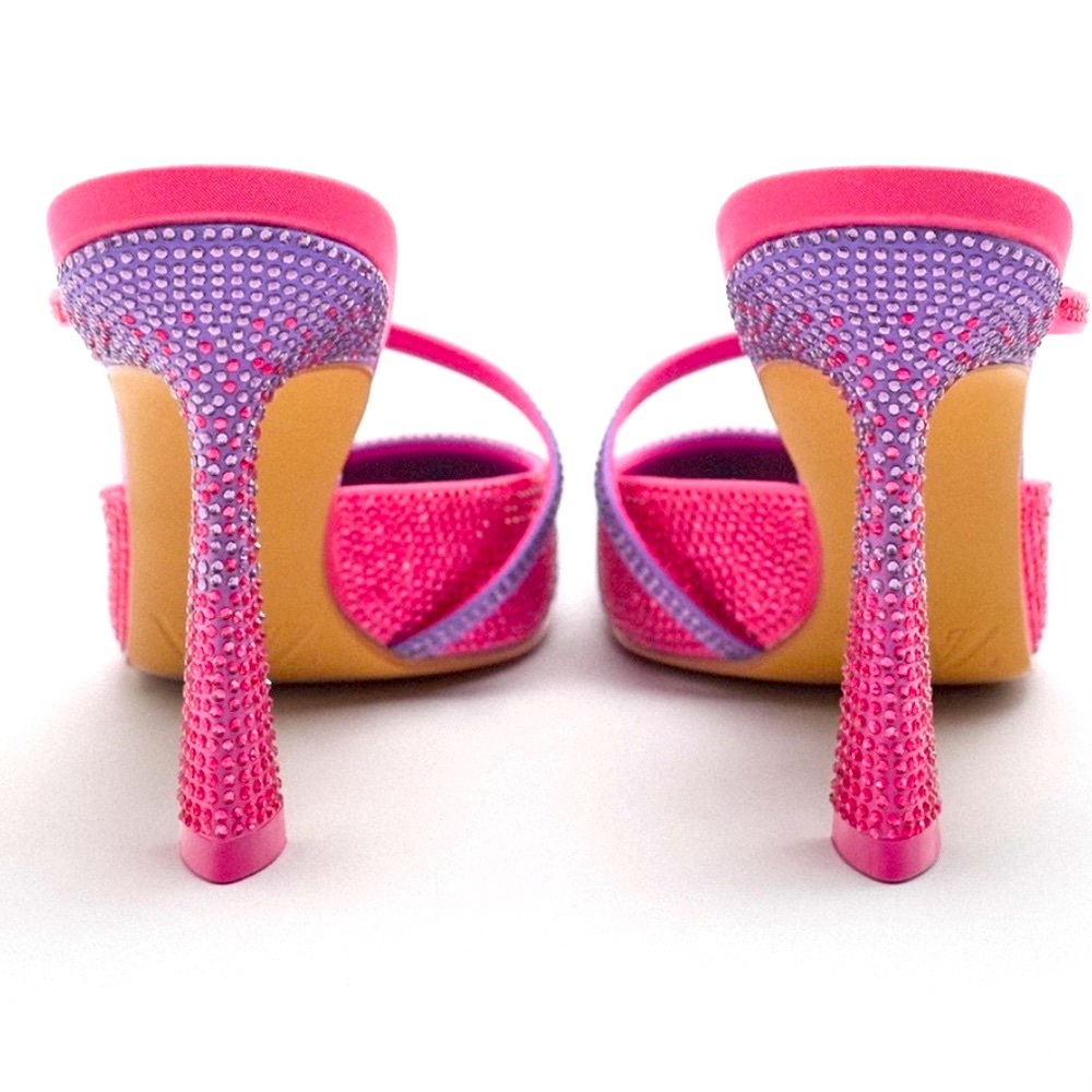 Zara pink purple gradient rhinestones heeled mules - Picture 11 of 12